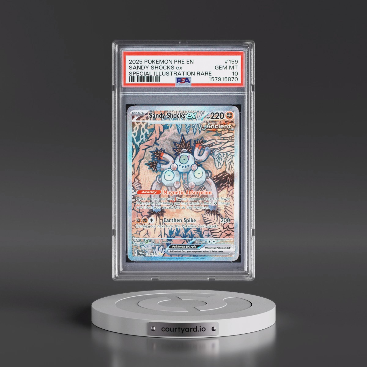 2025 Pokémon Pre EN-Prismatic Evolutions #159 Sandy Shocks EX - Holo Special Illustration Rare (PSA 10 GEM MINT)