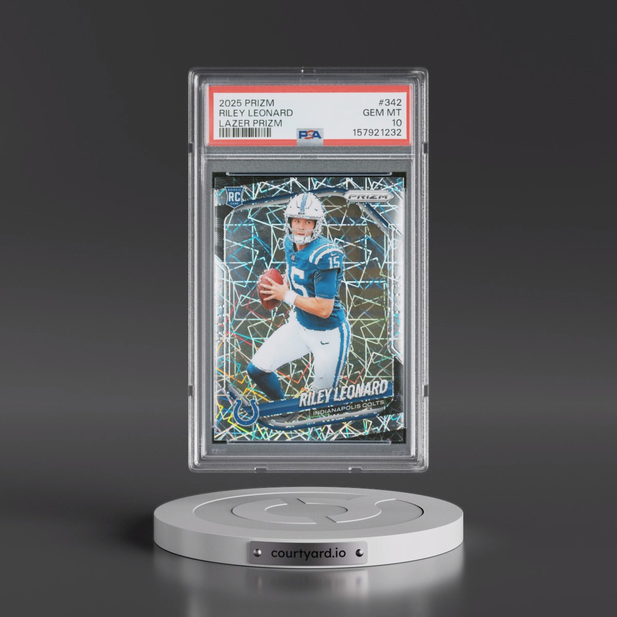 2025 Panini Prizm #342 Riley Leonard - Lazer Prizm (PSA 10 GEM MINT)