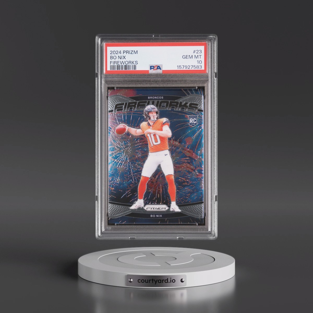 2024 Panini Prizm Fireworks #23 Bo Nix (PSA 10 GEM MINT)
