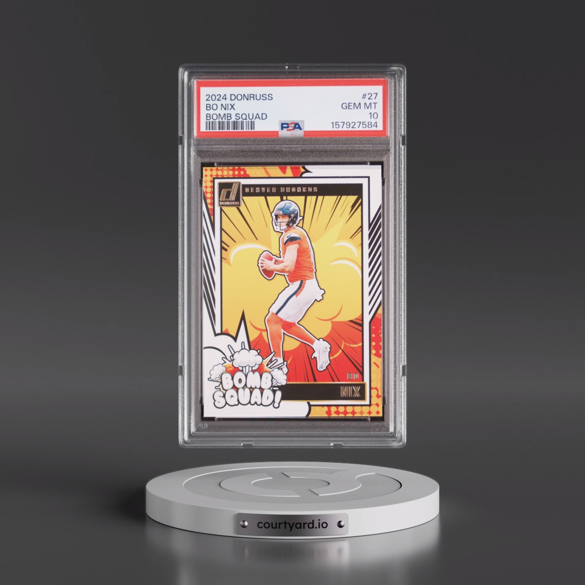 2024 Panini Donruss Bomb Squad #27 Bo Nix (PSA 10 GEM MINT)