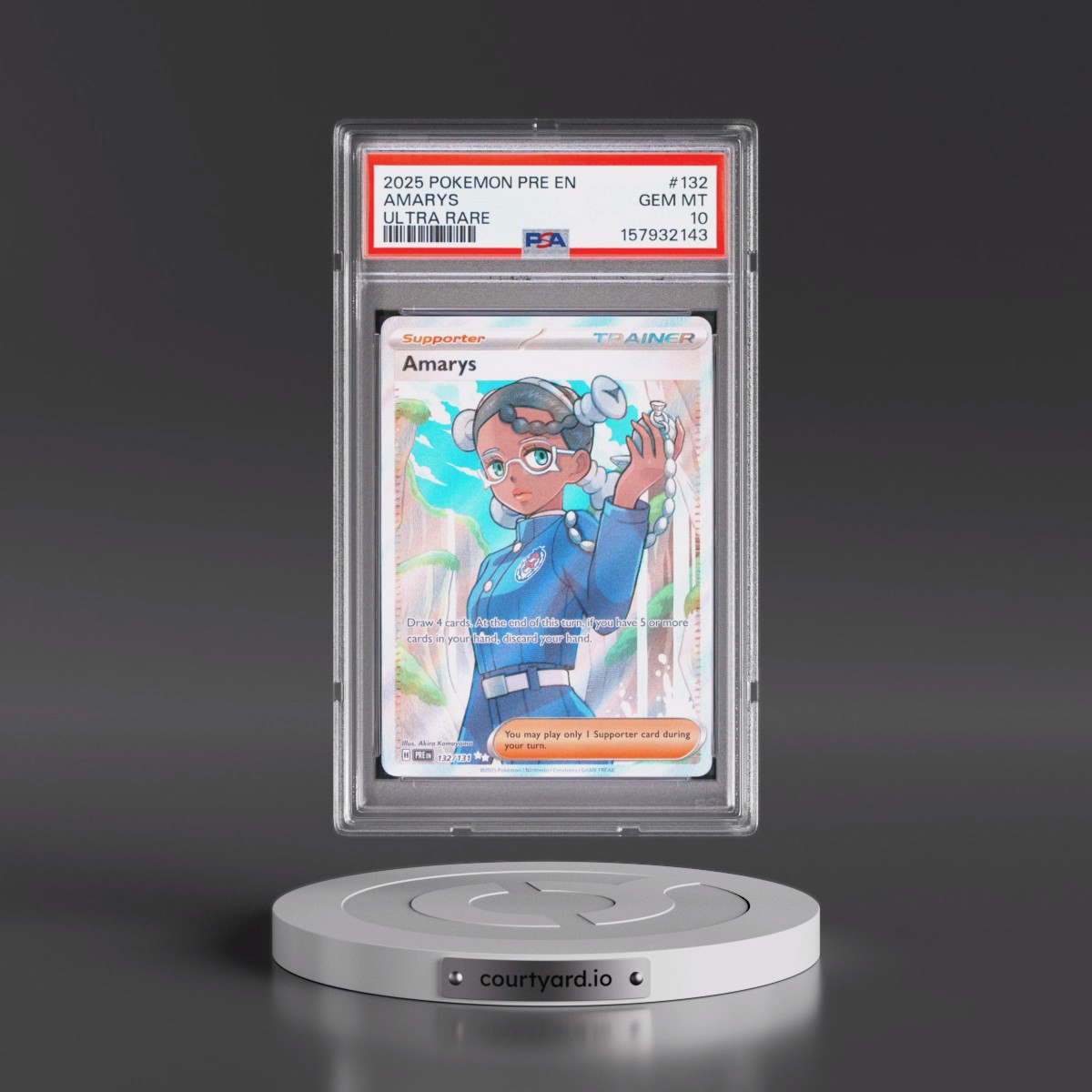 2025 Pokémon Pre EN-Prismatic Evolutions #132 Amarys - Ultra Rare (PSA 10 GEM MINT)