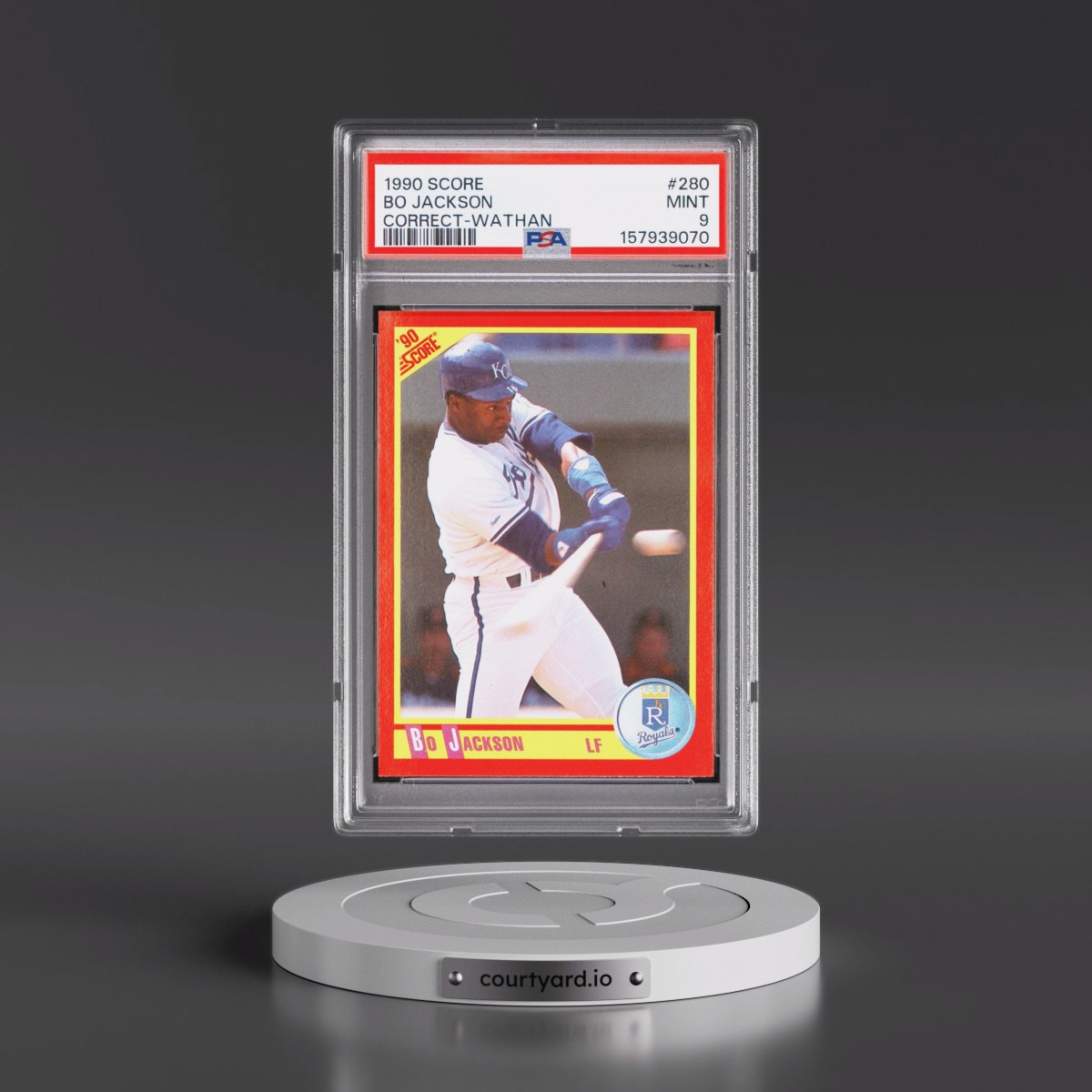 1990 Score Bo Jackson - Correct-Wathan #280 PSA 9