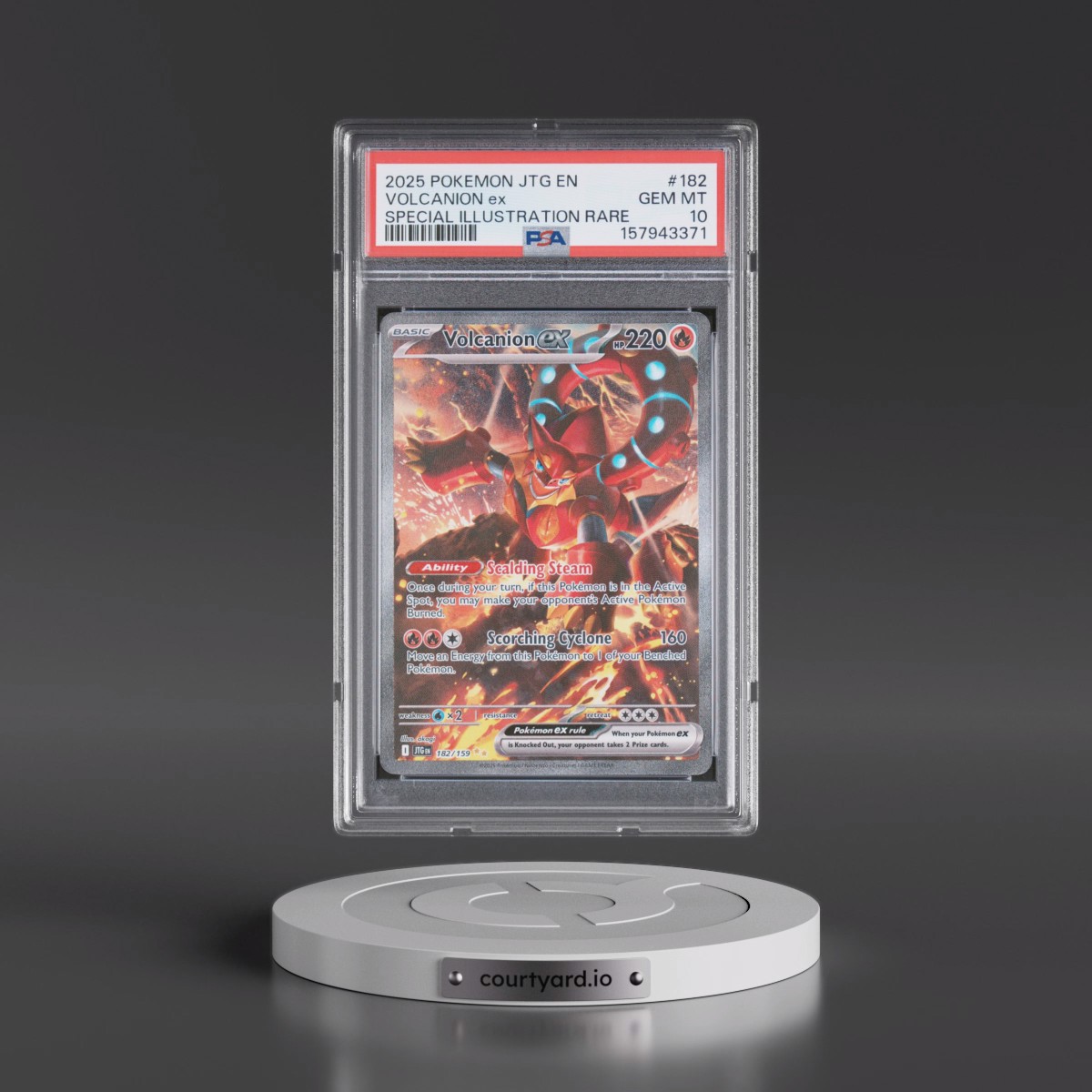 2025 Pokémon Jtg EN-Journey Together #182 Volcanion EX - Holo Special Illustration Rare (PSA 10 GEM MINT)