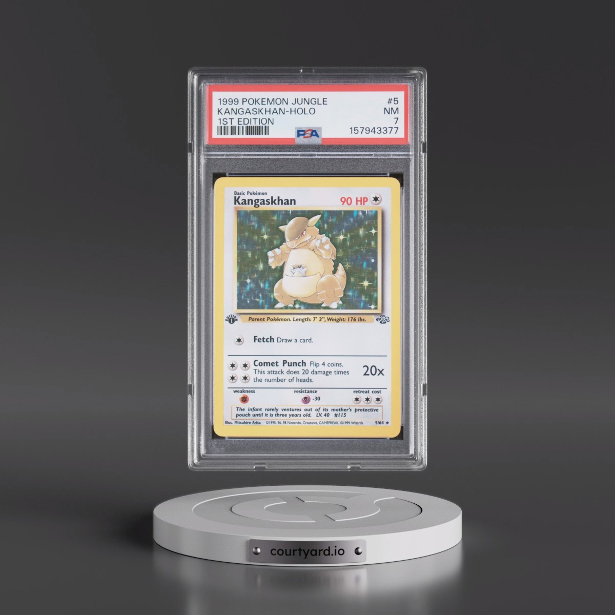 1999 Pokémon Jungle #5 Kangaskhan - 1st Edition Holo (PSA 7 NM)