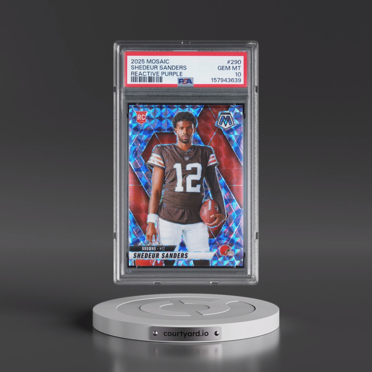 2025 Panini Mosaic #290 Shedeur Sanders - Reactive Purple (PSA 10 GEM MINT)