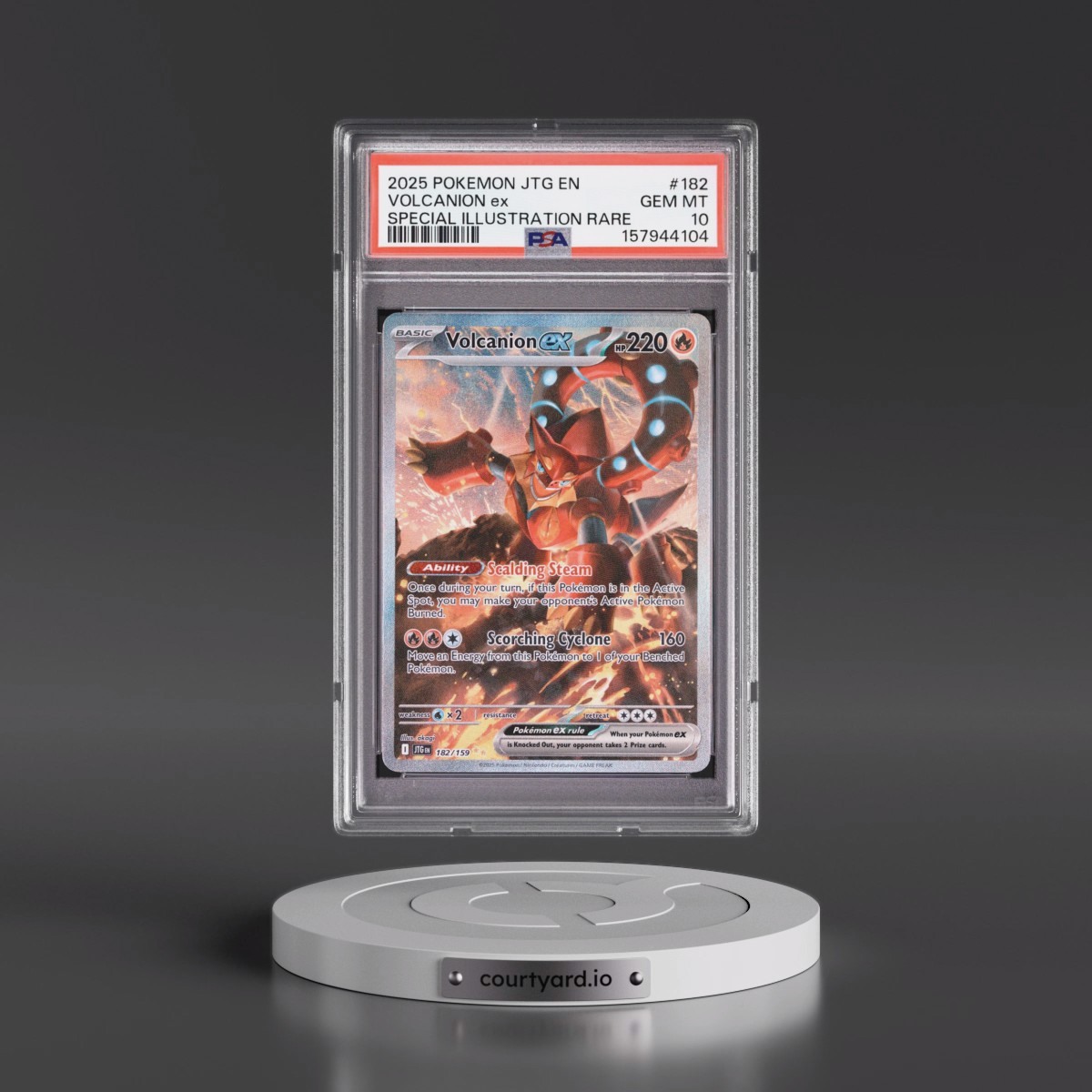 2025 Pokémon Jtg EN-Journey Together #182 Volcanion EX - Holo Special Illustration Rare (PSA 10 GEM MINT)