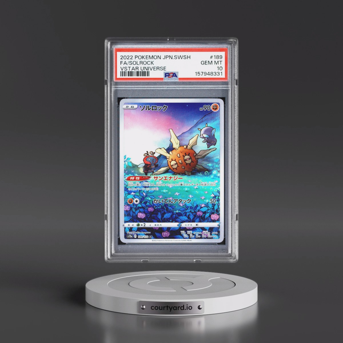 2022 Pokémon Sword & Shield Vstar Universe #189 Solrock - Full Art (PSA 10 GEM MINT)