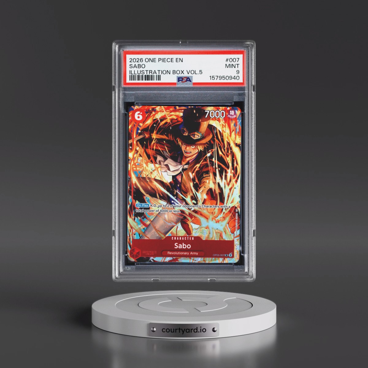 2026 One Piece Promos #007 Sabo - Illustration Box Vol.5 (PSA 9 MINT)