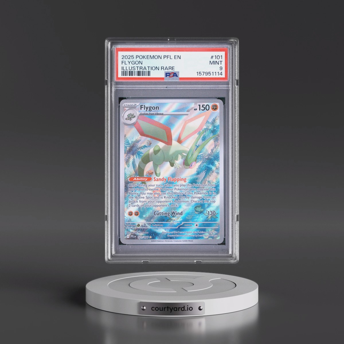 2025 Pokémon Pfl EN-Phantasmal Flames #101 Flygon - Illustration Rare (PSA 9 MINT)