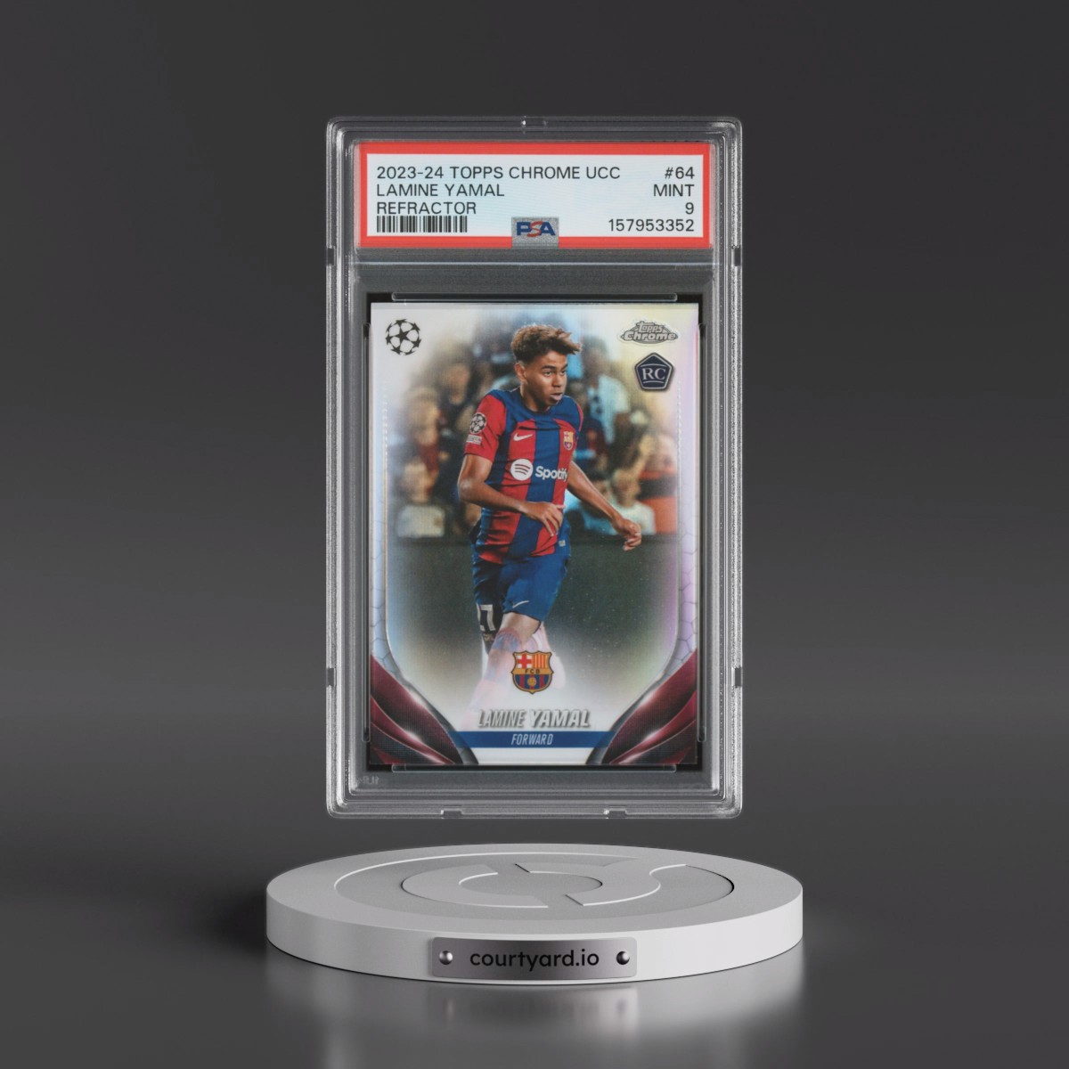 2023 Topps Chrome UEFA Club Competitions Lamine Yamal - Refractor #64 PSA 9