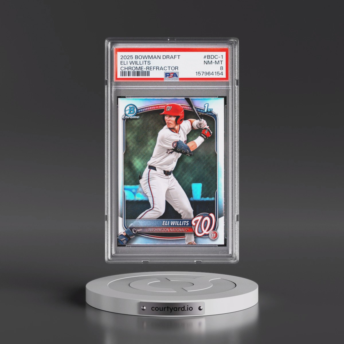 2025 Bowman Draft #BDC-1 Eli Willits - Chrome-Refractor (PSA 8 NM-MT)