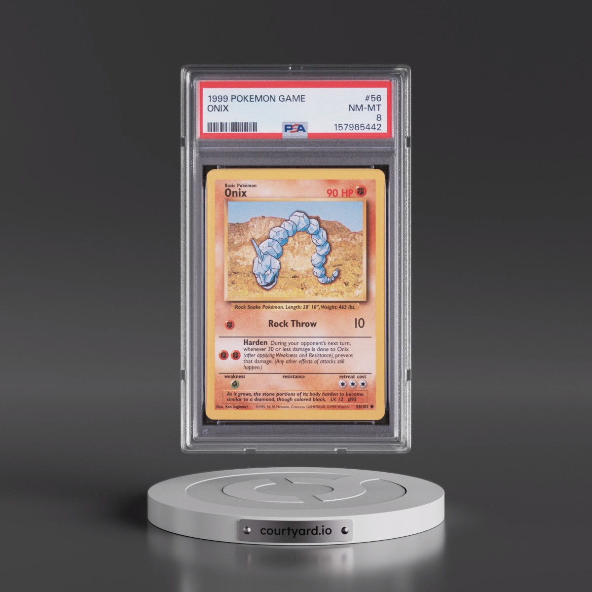 1999 Pokémon Game #56 Onix (PSA 8 NM-MT)