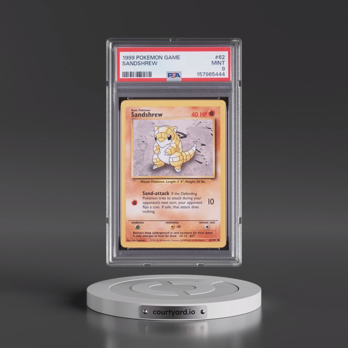 1999 Pokémon Game #62 Sandshrew (PSA 9 MINT)