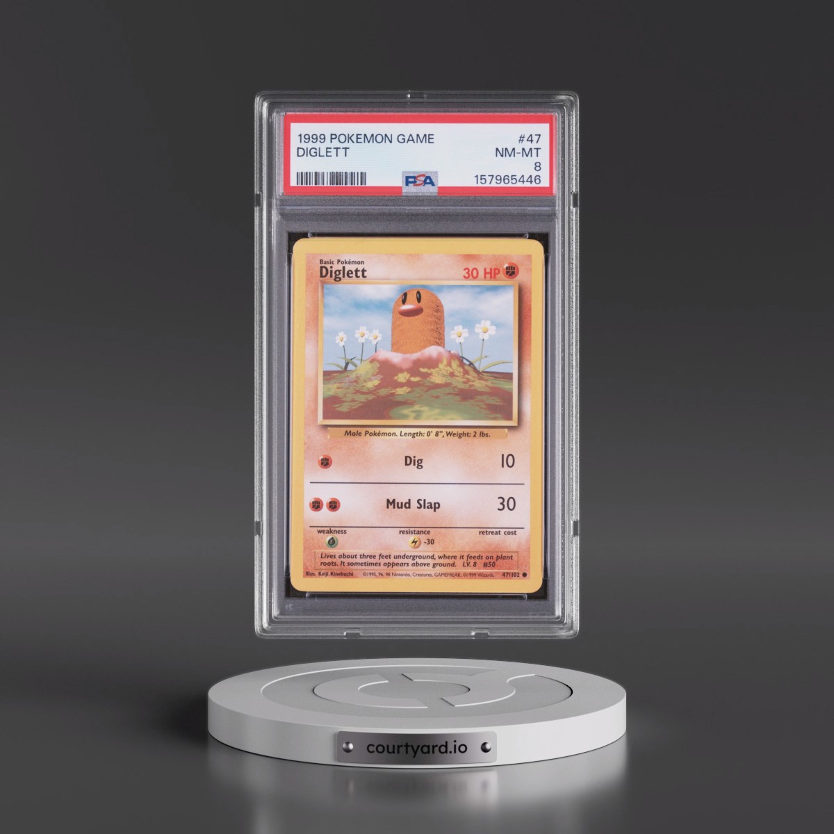 1999 Pokémon Game #47 Diglett (PSA 8 NM-MT)