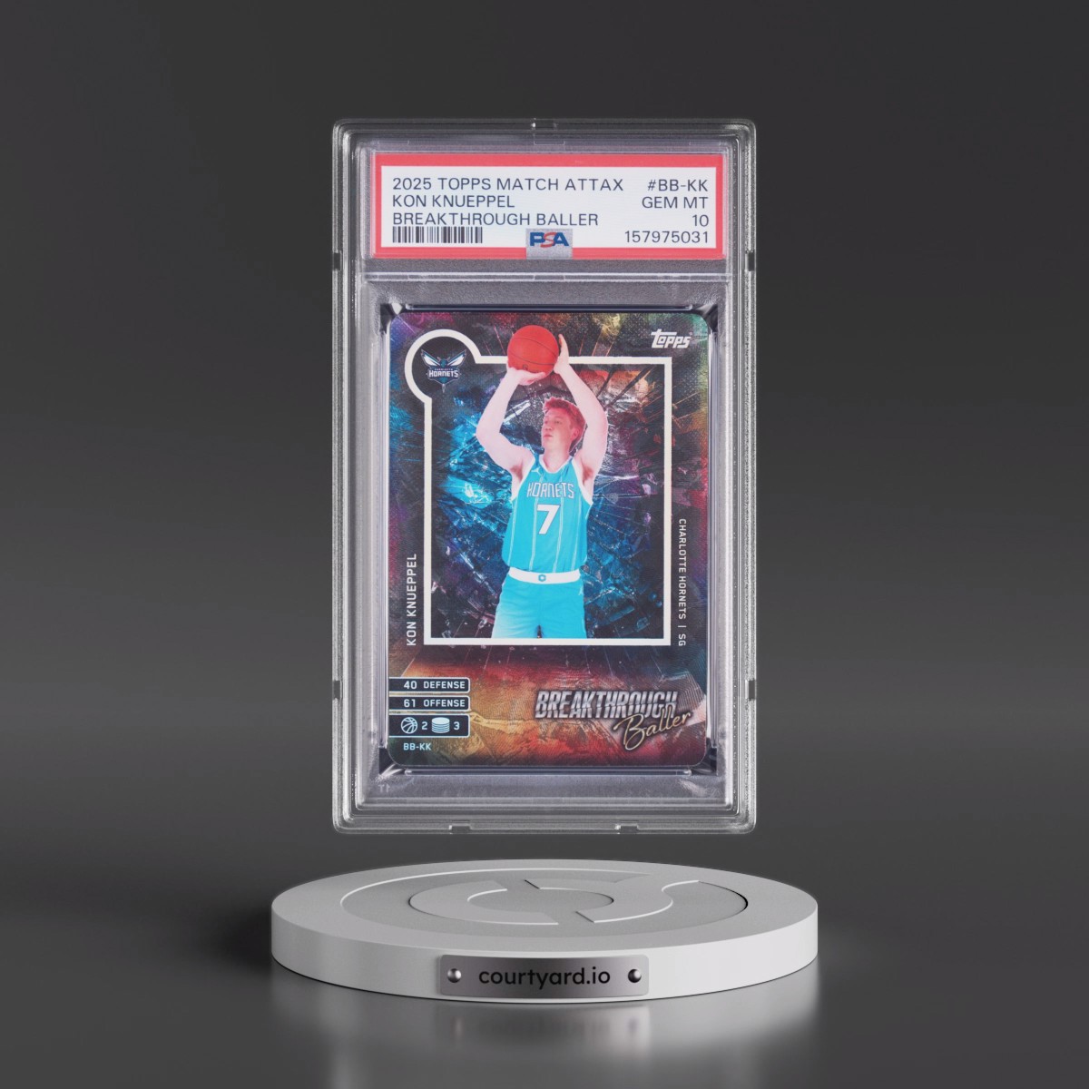 2025 Topps Match Attax Breakthrough Baller #BB-KK Kon Knueppel (PSA 10 GEM MINT)