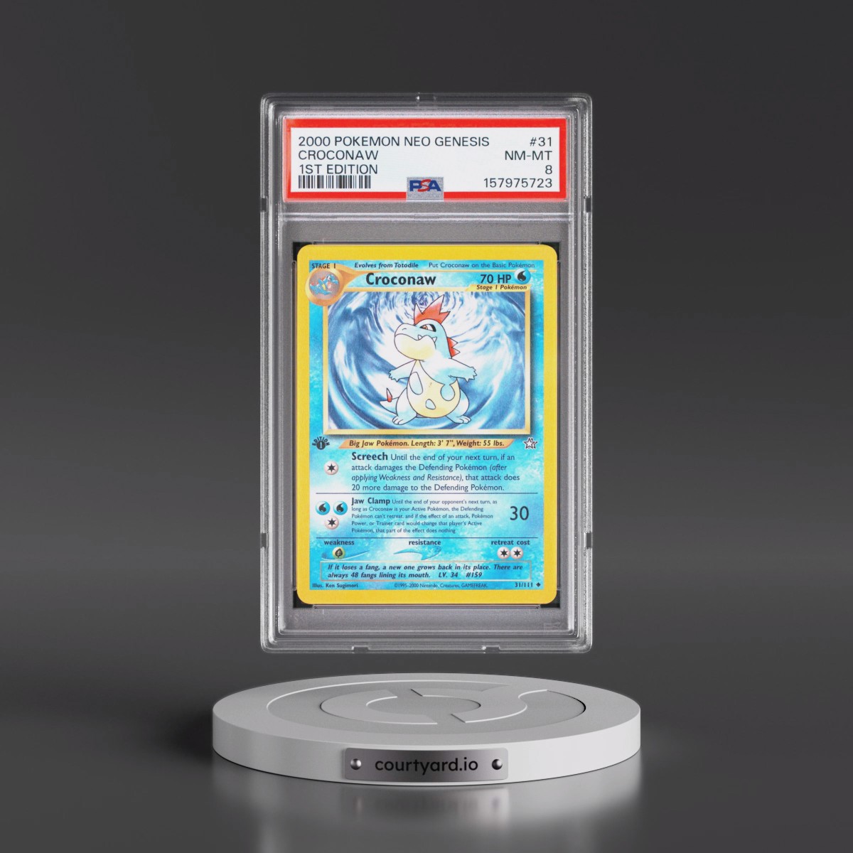 2000 Pokémon Neo Genesis #31 Croconaw - 1st Edition (PSA 8 NM-MT)