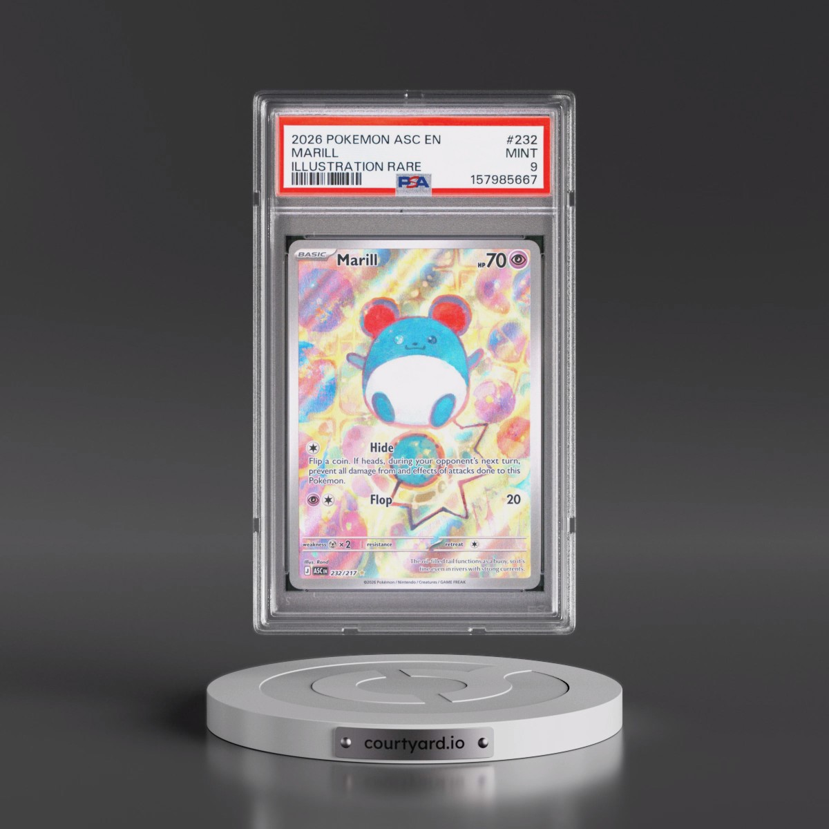 2026 Pokémon Asc EN-Ascended Heroes #232 Marill - Illustration Rare (PSA 9 MINT)