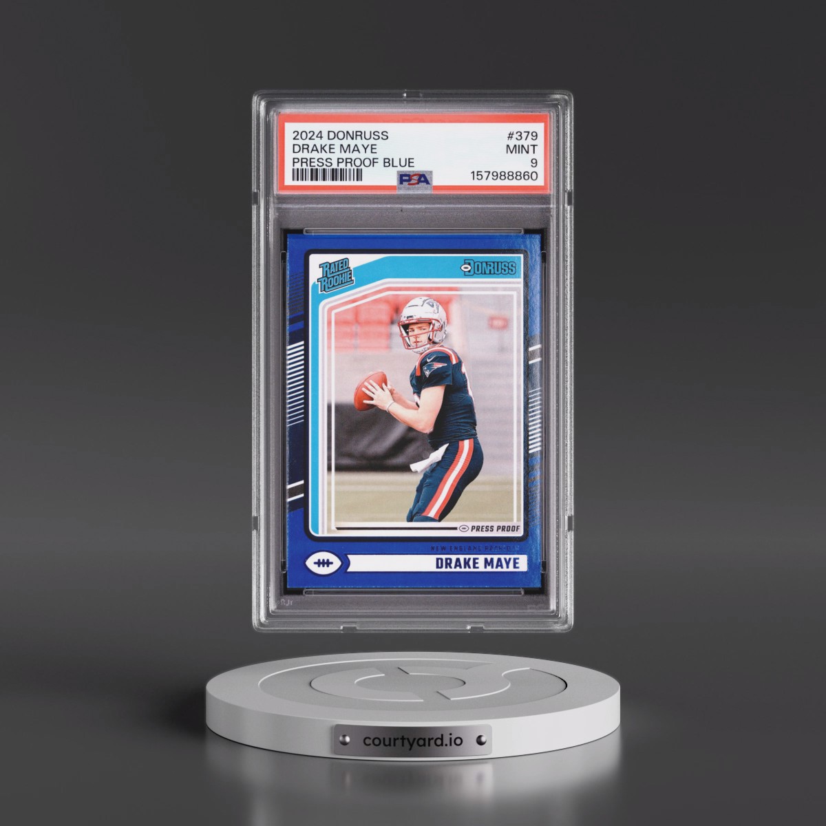2024 Panini Donruss #379 Drake Maye - Press Proof Blue (PSA 9 MINT)