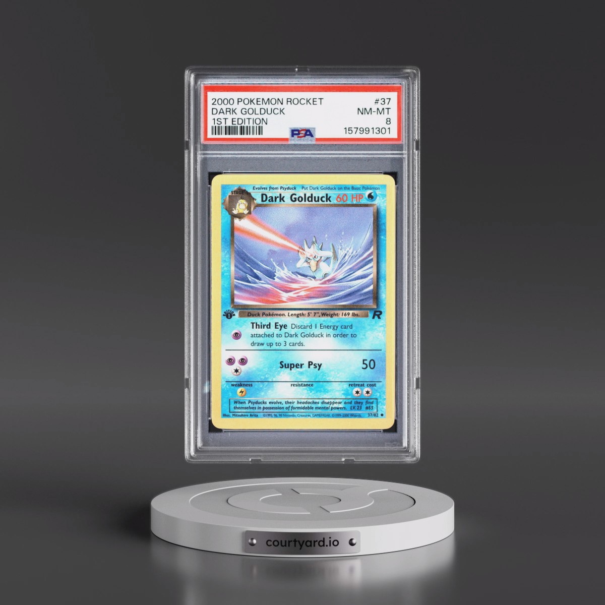 2000 Pokémon Rocket #37 Dark Golduck - 1st Edition (PSA 8 NM-MT)