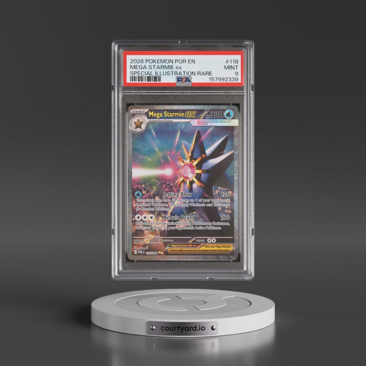 2026 Pokémon Por EN-Perfect Order #118 Mega Starmie EX - Holo Special Illustration Rare (PSA 9 MINT)