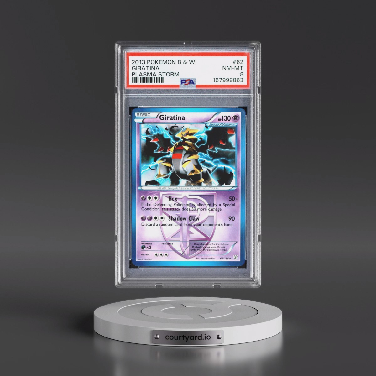 2013 Pokémon Black & White Plasma Storm #62 Giratina (PSA 8 NM-MT)