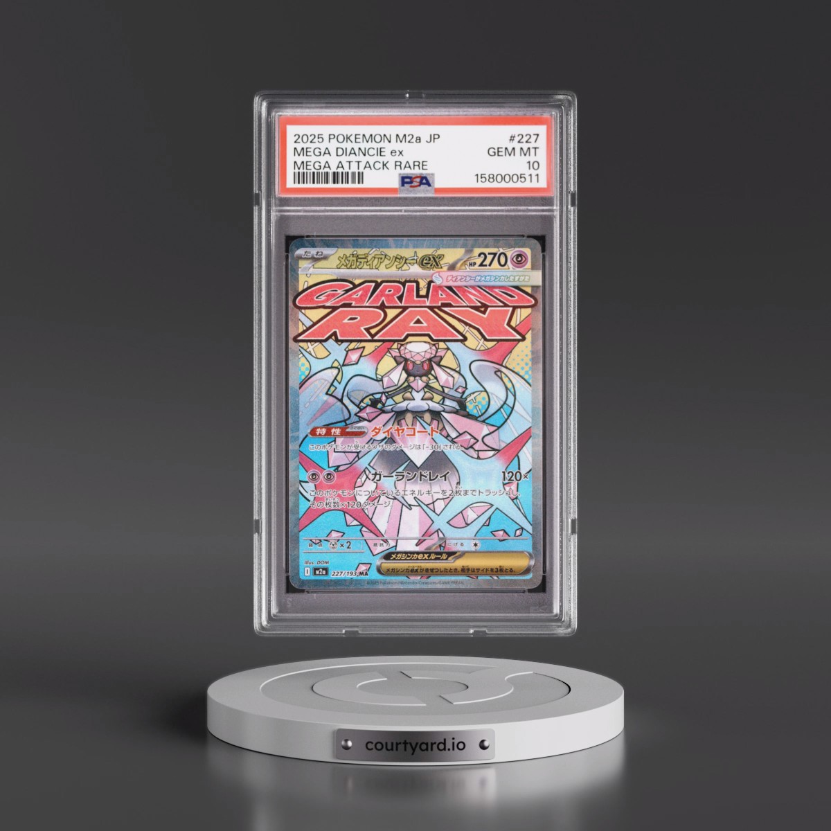 2025 Pokémon M2a-Mega Dream EX #227 Mega Diancie EX - Holo Mega Attack Rare (PSA 10 GEM MINT)