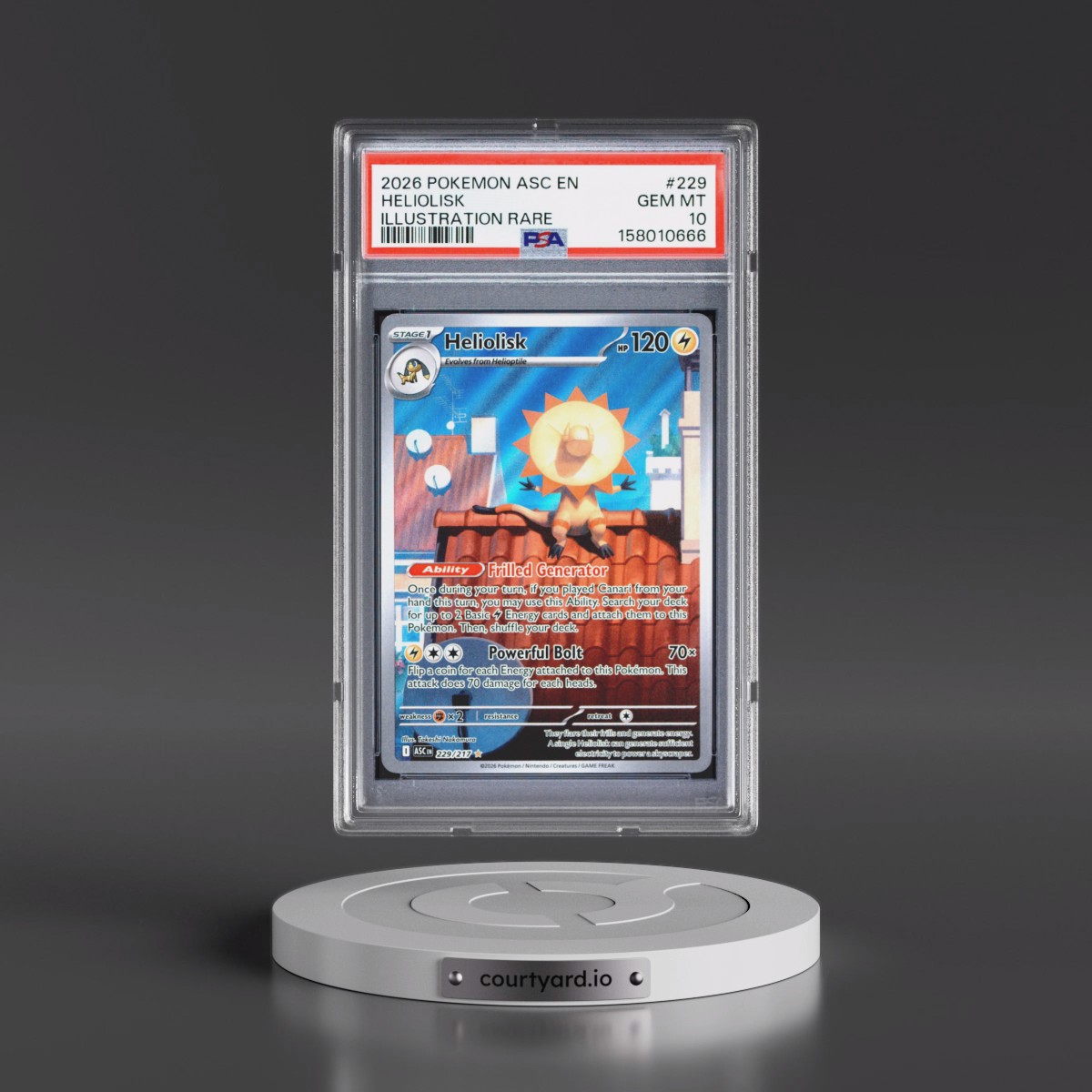 2026 Pokémon Asc EN-Ascended Heroes #229 Heliolisk - Illustration Rare (PSA 10 GEM MINT)