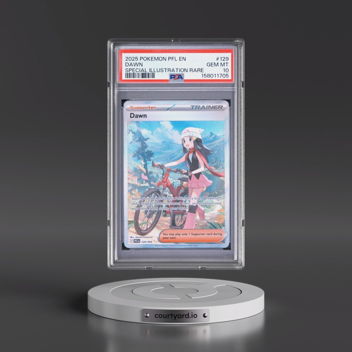 2025 Pokémon Pfl EN-Phantasmal Flames #129 Dawn - Special Illustration Rare (PSA 10 GEM MINT)