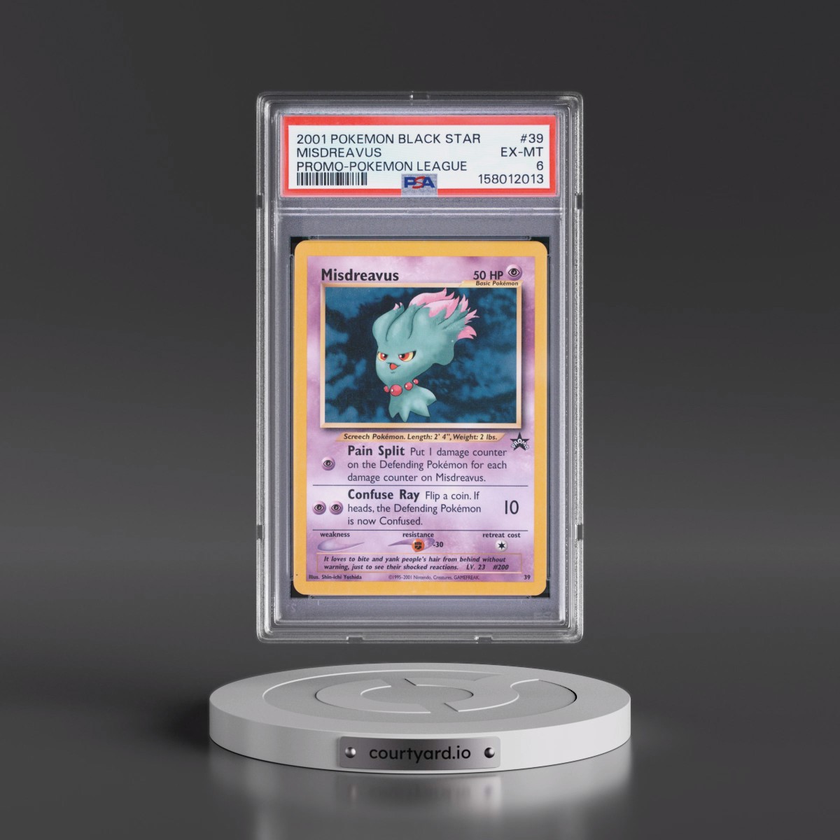 2001 Pokémon Promo Black Star #39 Misdreavus - Pokemon League (PSA 6 EX-MT)