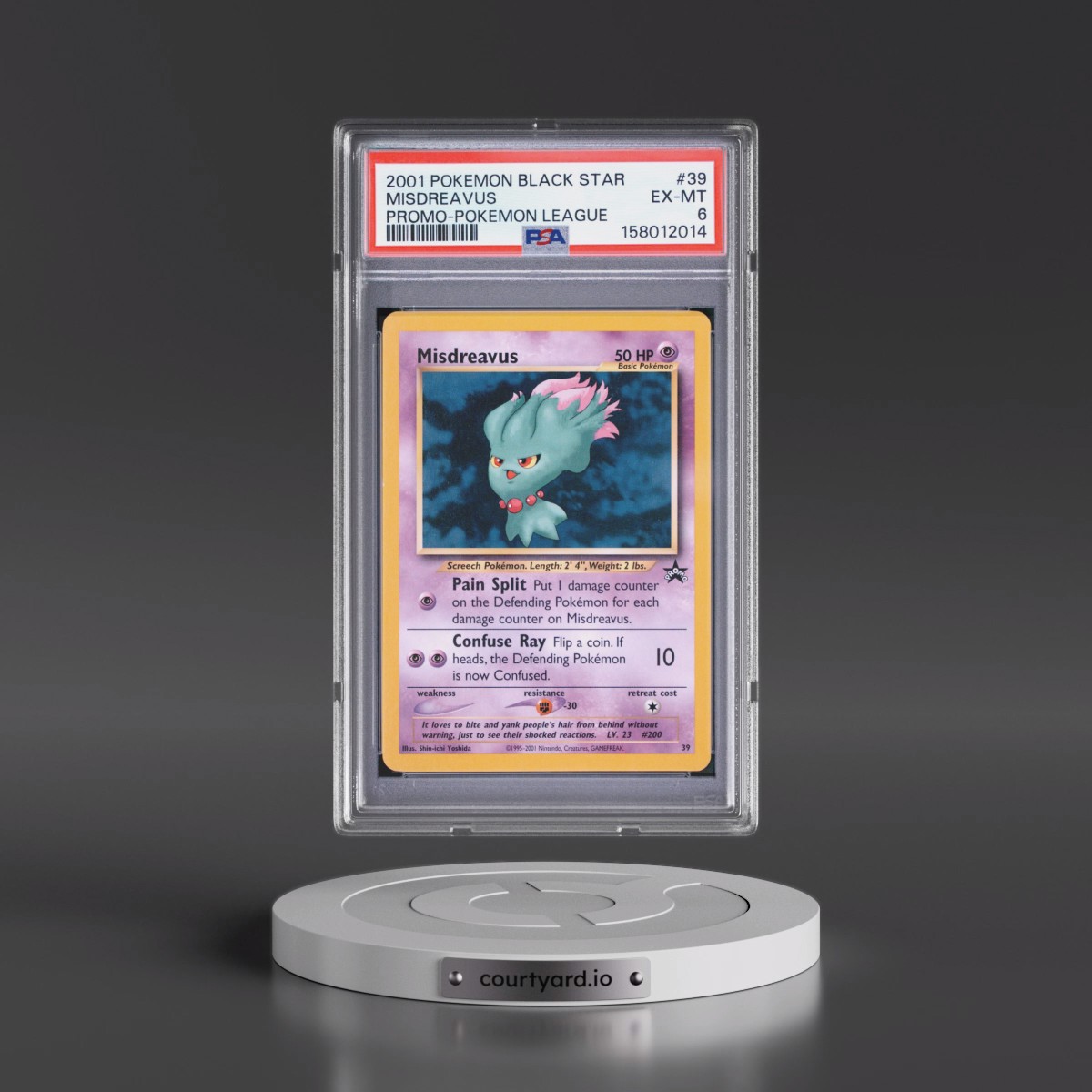 2001 Pokémon Promo Black Star #39 Misdreavus - Pokemon League (PSA 6 EX-MT)