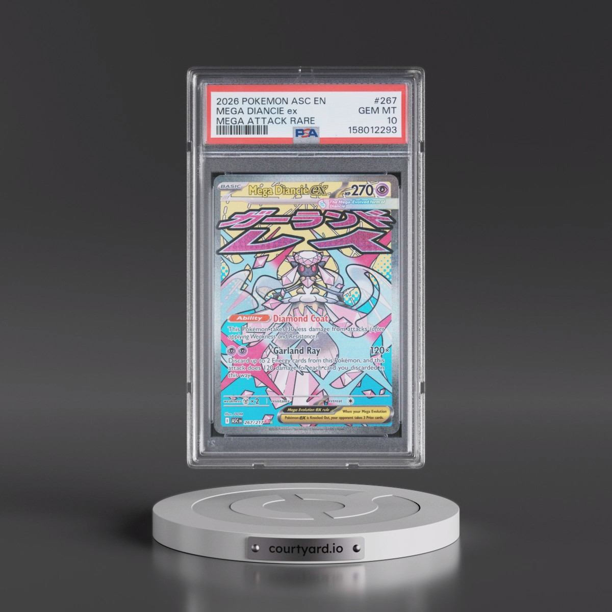 2026 Pokémon Asc EN-Ascended Heroes #267 Mega Diancie EX - Holo Mega Attack Rare (PSA 10 GEM MINT)