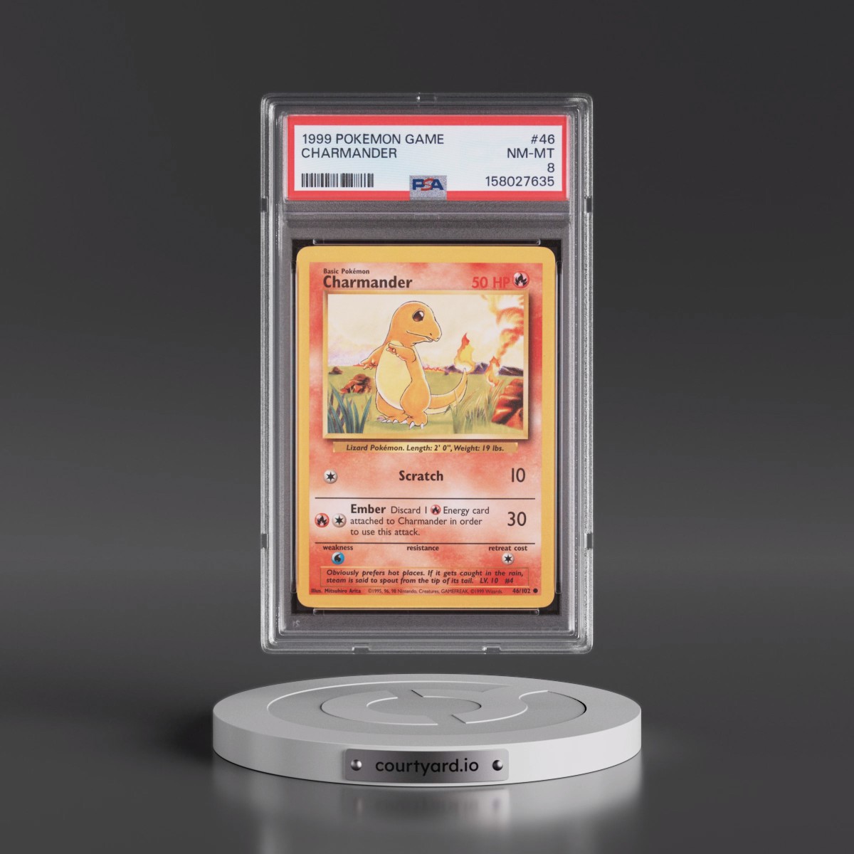 1999 Pokémon Game #46 Charmander (PSA 8 NM-MT)