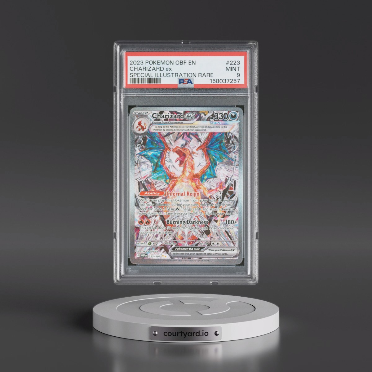 2023 Pokémon Obf EN-Obsidian Flames #223 Charizard EX - Holo Special Illustration Rare (PSA 9 MINT)