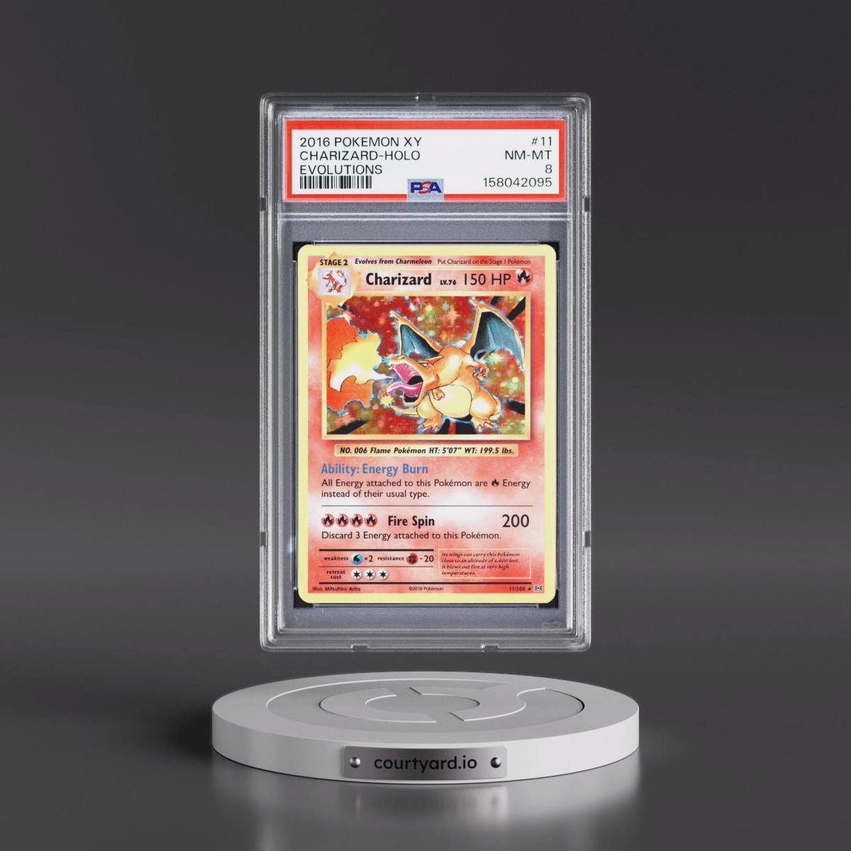 2016 Pokémon XY Evolutions #11 Charizard - Holo (PSA 8 NM-MT)