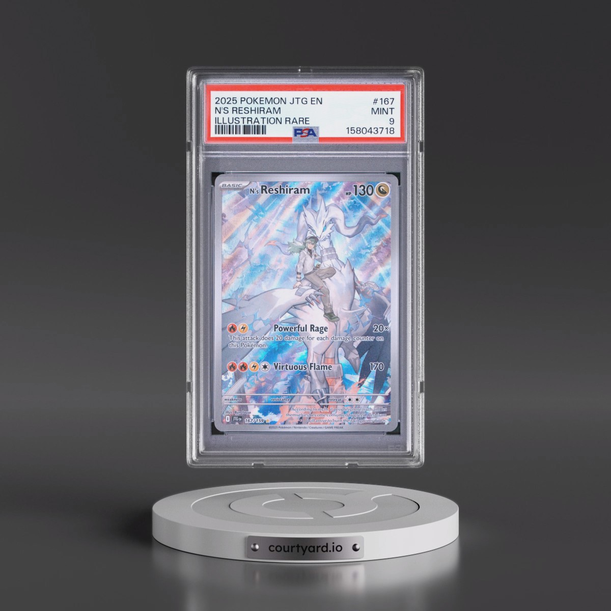 2025 Pokémon Jtg EN-Journey Together #167 N's Reshiram - Illustration Rare (PSA 9 MINT)
