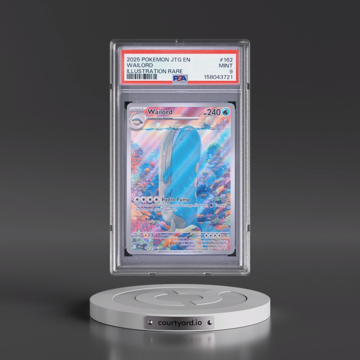 2025 Pokémon Jtg EN-Journey Together #162 Wailord - Illustration Rare (PSA 9 MINT)