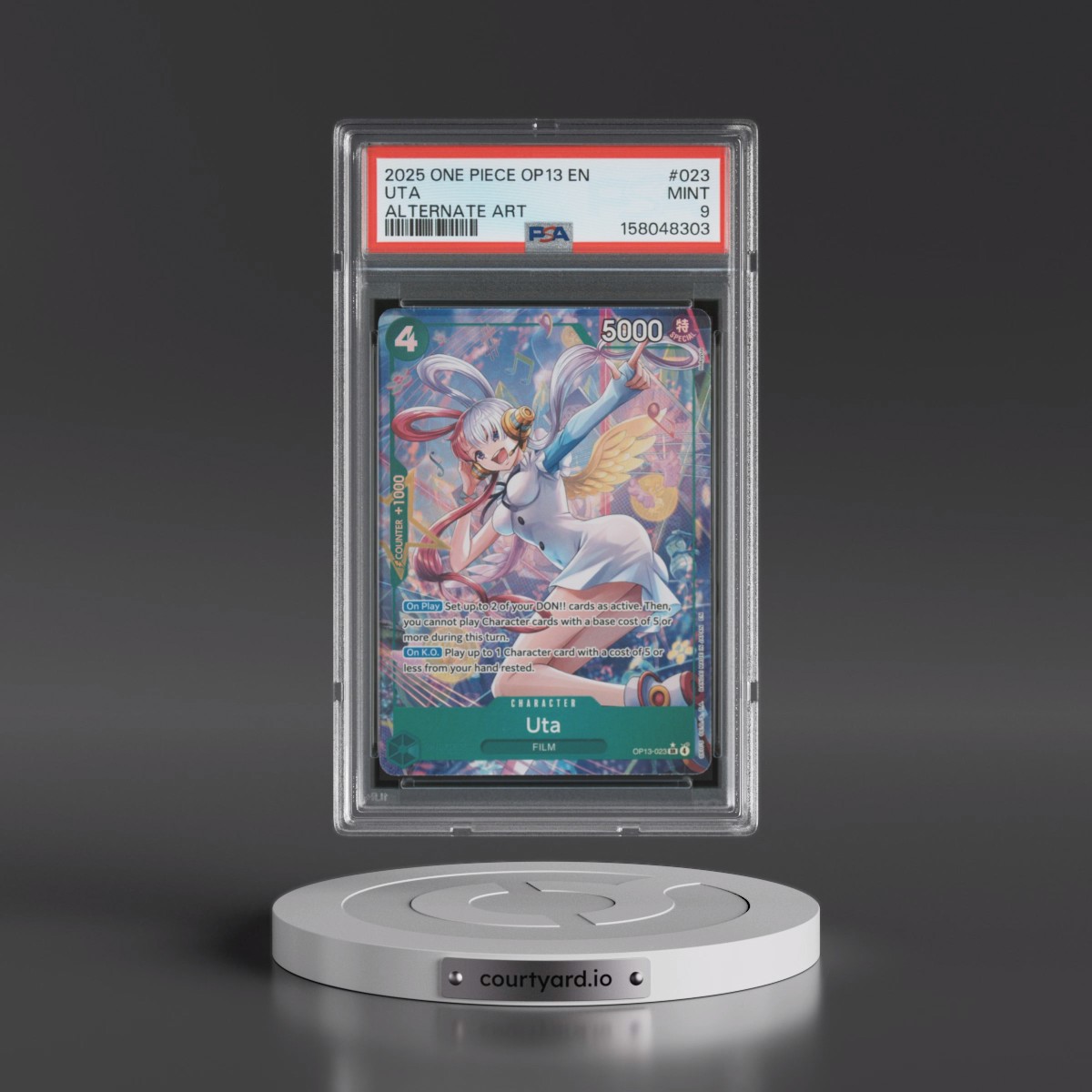 2025 One Piece OP13-Carrying on His Will #023 Uta - Alternate Art (PSA 9 MINT)