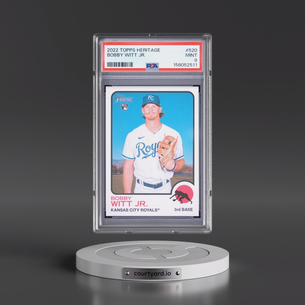 2022 Topps Heritage #520 Bobby Witt Jr. (PSA 9 MINT)