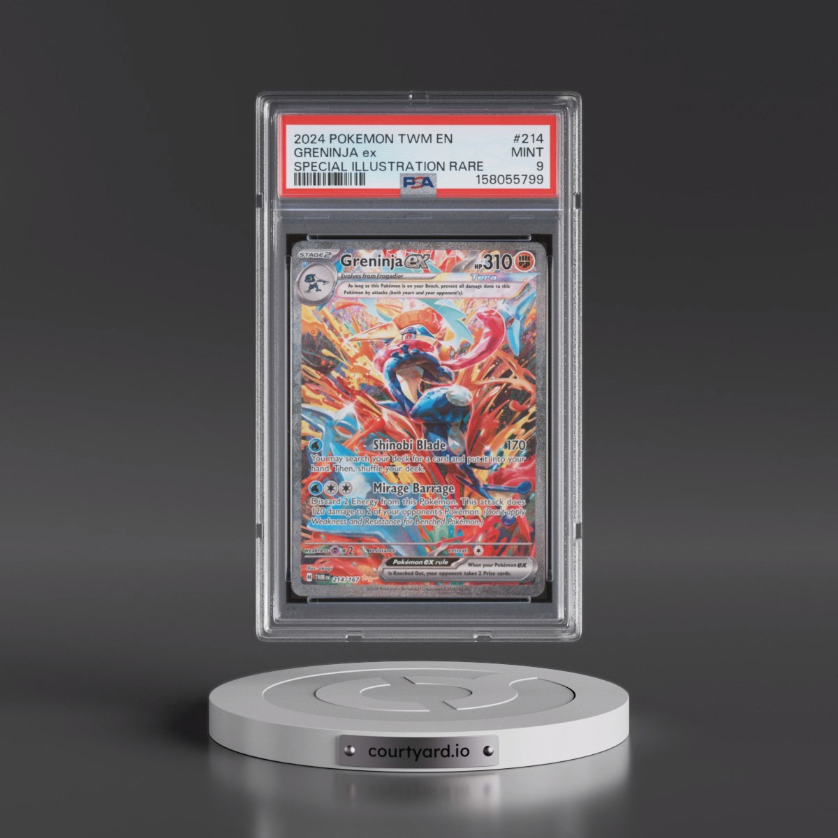 2024 Pokémon Twm EN-Twilight Masquerade #214 Greninja EX - Holo Special Illustration Rare (PSA 9 MINT)