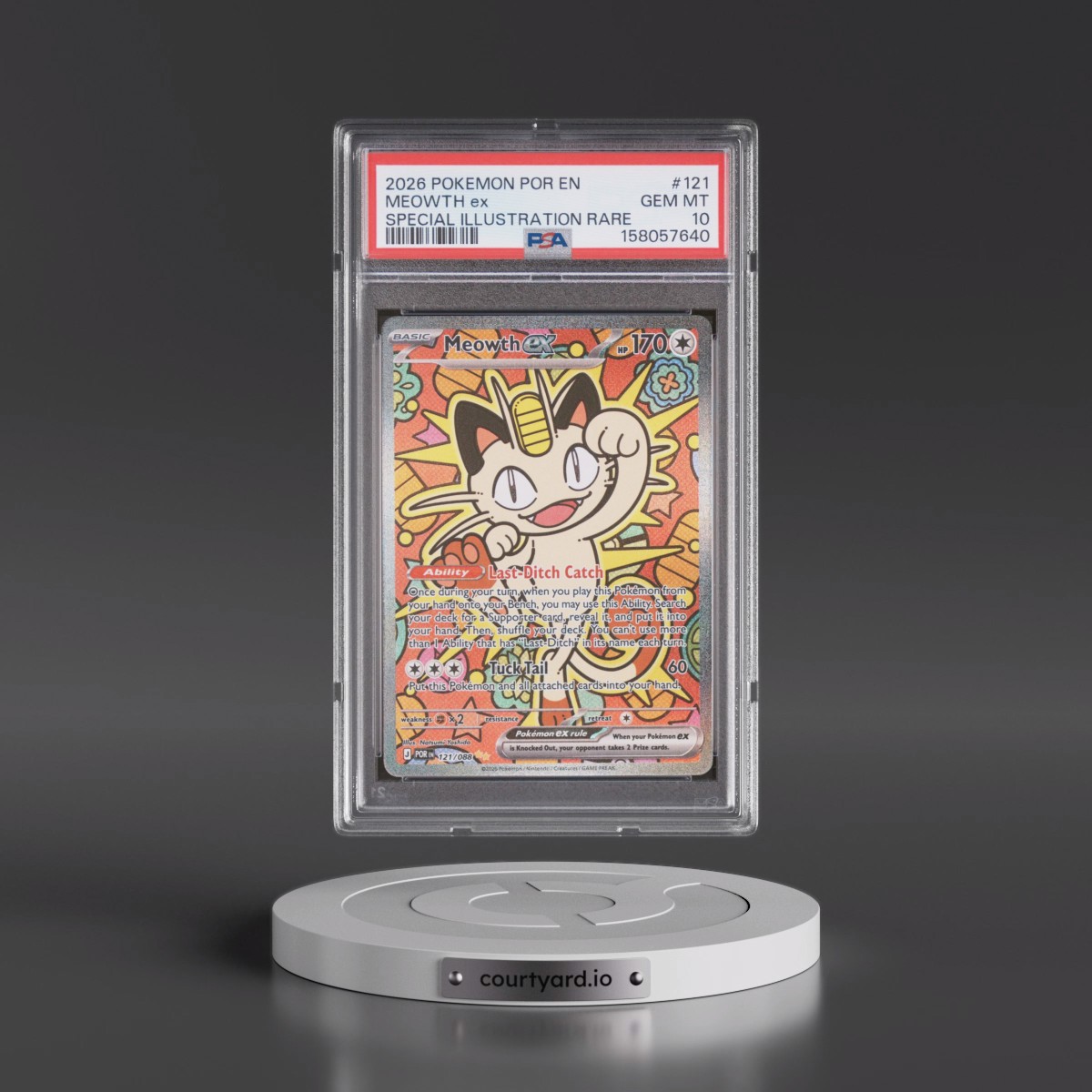 2026 Pokémon Por EN-Perfect Order #121 Meowth EX - Holo Special Illustration Rare (PSA 10 GEM MINT)