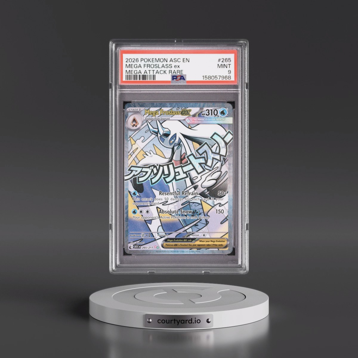 2026 Pokémon Asc EN-Ascended Heroes #265 Mega Froslass EX - Holo Mega Attack Rare (PSA 9 MINT)