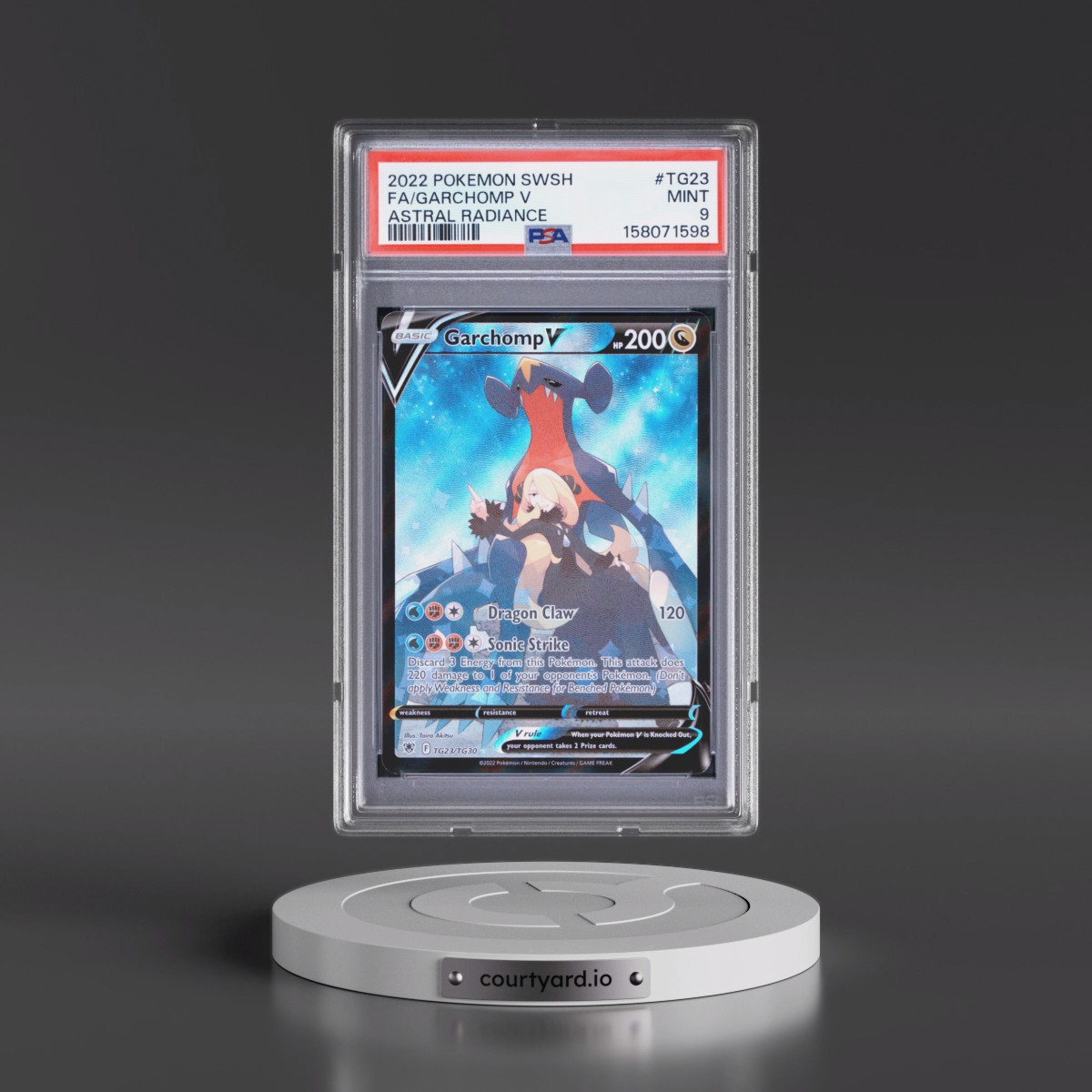 2022 Pokémon Sword & Shield Astral Radiance #TG23 Garchomp V - Holo Full Art (PSA 9 MINT)