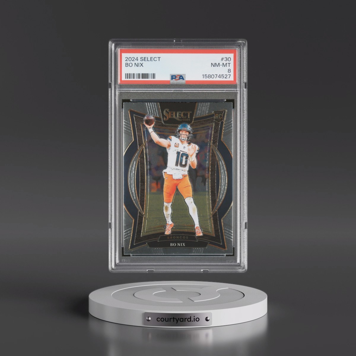 2024 Panini Select #30 Bo Nix (PSA 8 NM-MT)