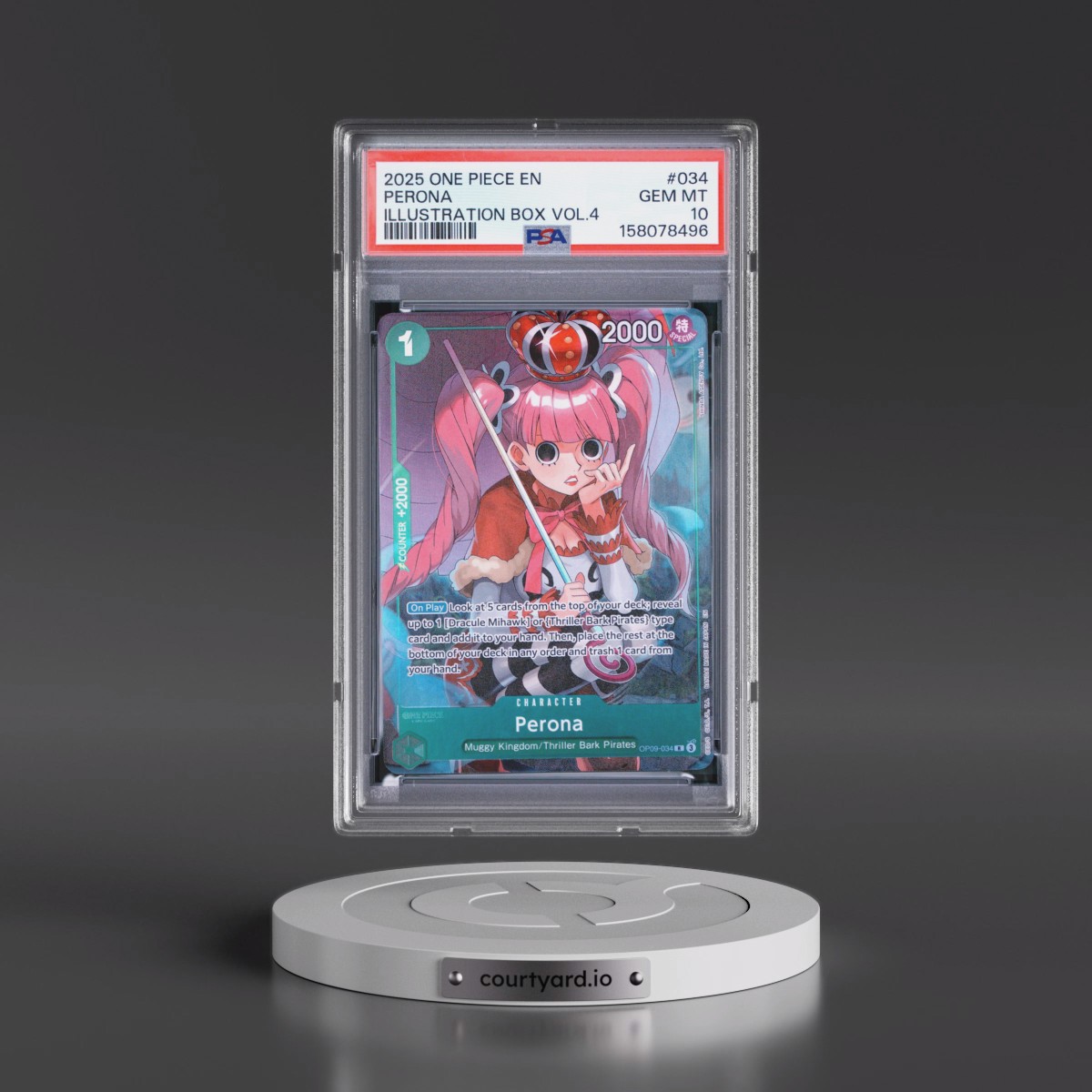 2025 One Piece Promos #034 Perona - Illustration Box Vol.4 (PSA 10 GEM MINT)
