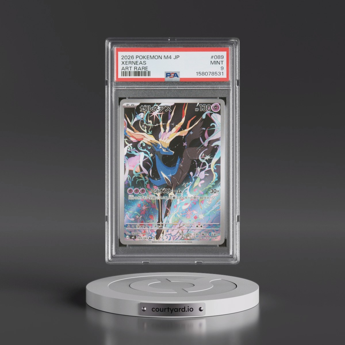 2026 Pokémon M4-Ninja Spinner #089 Xerneas - Art Rare (PSA 9 MINT)