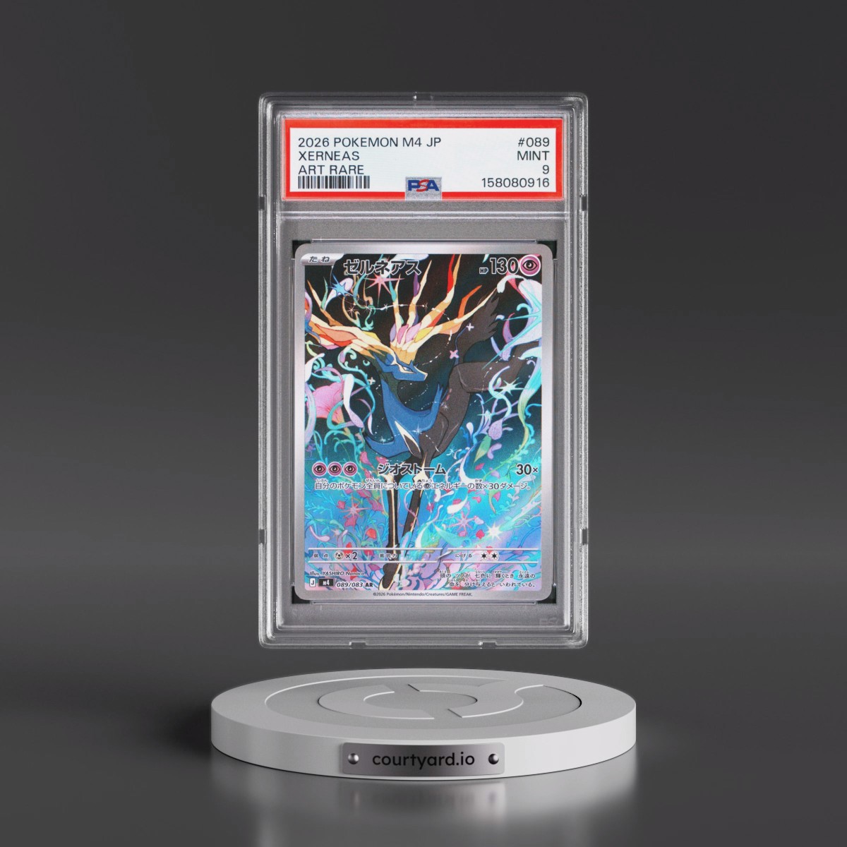 2026 Pokémon M4-Ninja Spinner #089 Xerneas - Art Rare (PSA 9 MINT)