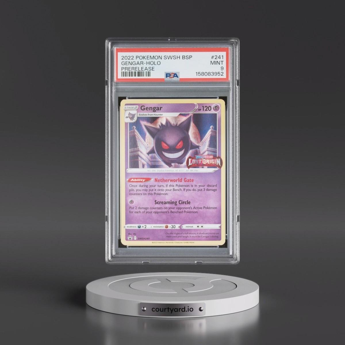 2022 Pokémon Swsh Black Star Promo #241 Gengar - Holo Prerelease (PSA 9 MINT)