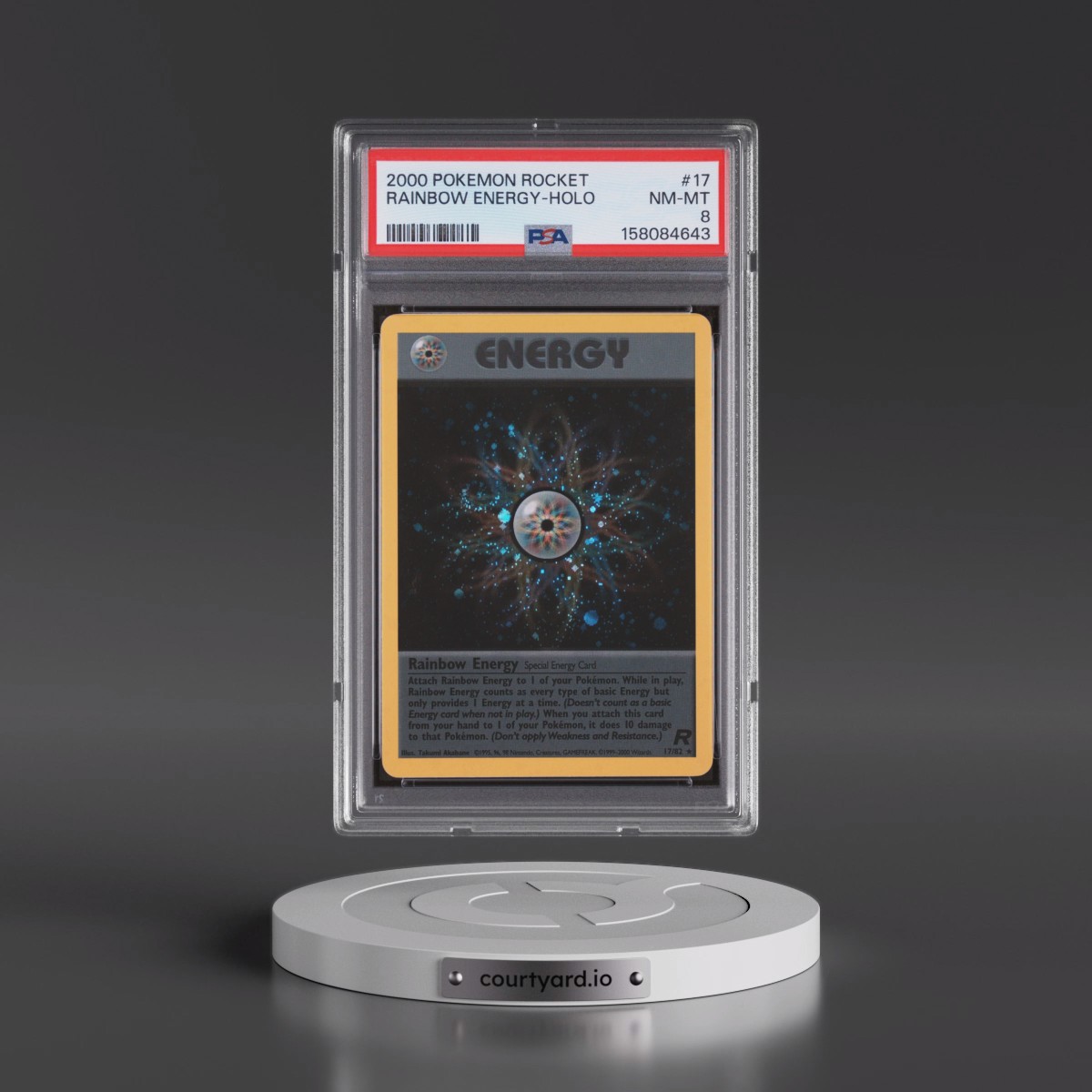 2000 Pokémon Rocket #17 Rainbow Energy - Holo (PSA 8 NM-MT)