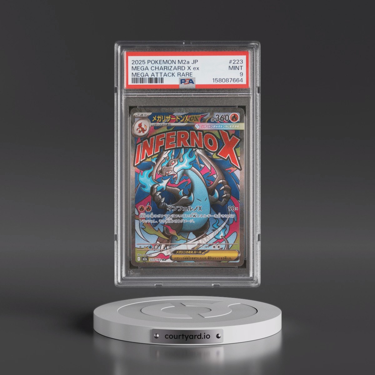 2025 Pokémon M2a-Mega Dream EX #223 Mega Charizard X EX - Holo Mega Attack Rare (PSA 9 MINT)