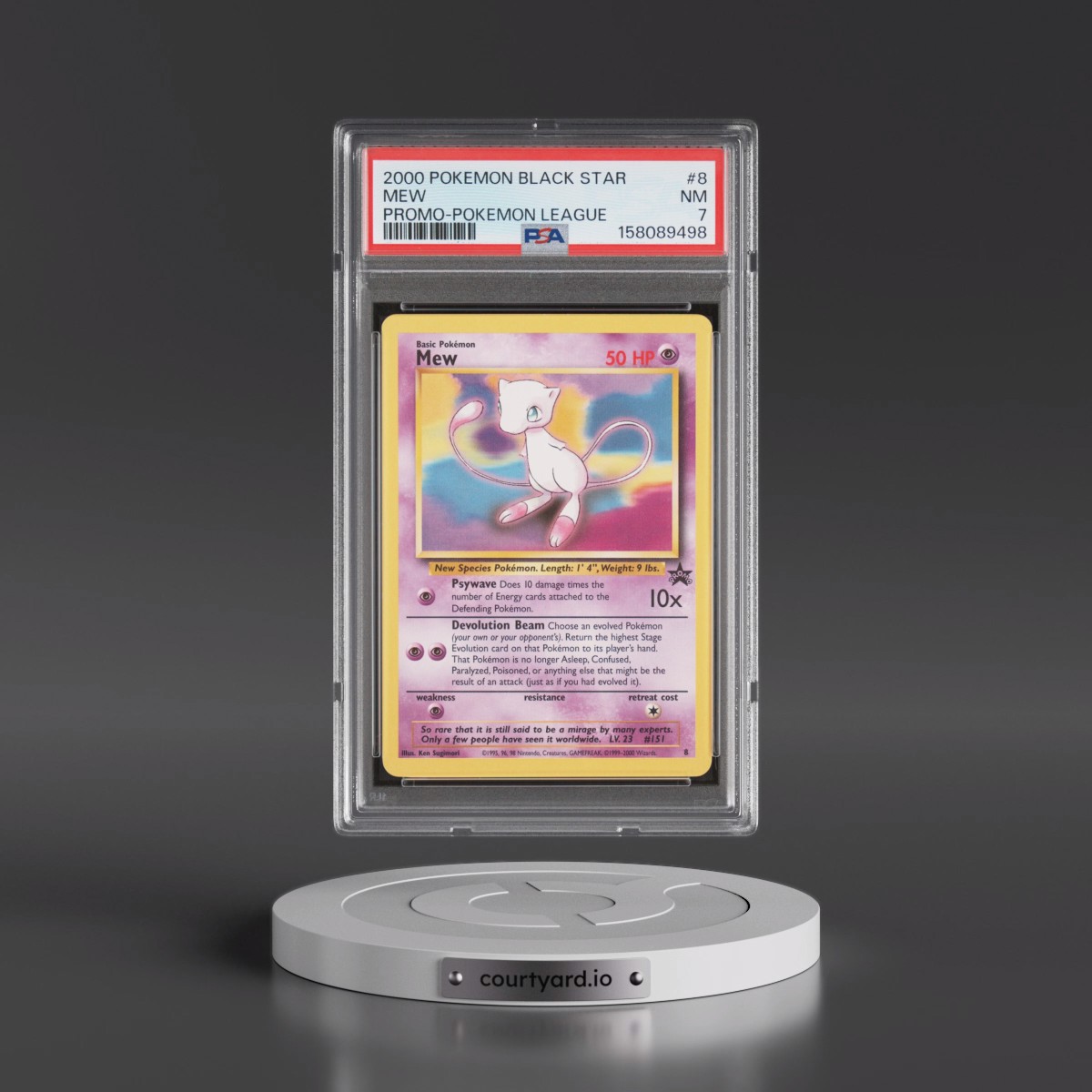2000 Pokémon Promo Black Star #8 Mew - Pokemon League (PSA 7 NM)
